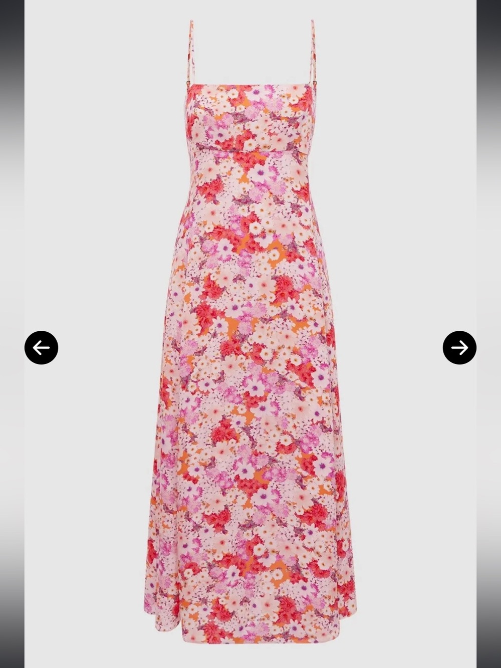 Reiss Bonnie Floral Print Fitted Midi Dress Size 0